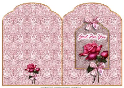 Just for You Pink Rose Scalloped Top Quick Card