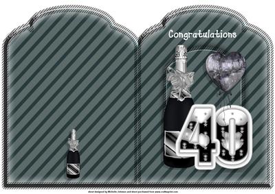 40th Male Scalloped Top Quick Card