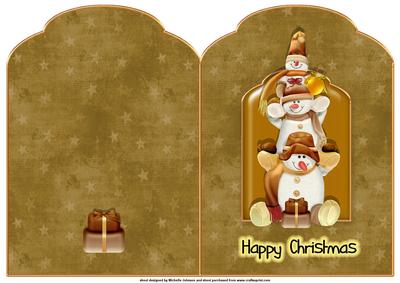 Snowman Totem Scalloped Top Quick Card