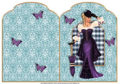 Vintage Elegance and Butterflies Scalloped Top Quick Card