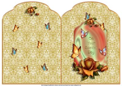 Butterflies and Roses Scalloped Top Quick Card