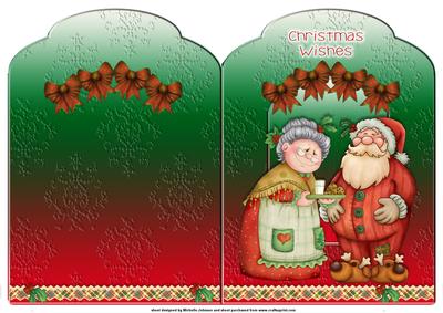 Claus Family Scalloped Top Christmas Card