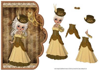 Cute Steampunk Cookie Scallope Edge Curve Card