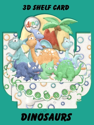 Dinosaurs 3D Shelf Card Kit with Card Box