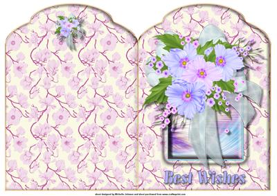 Blue Bouquet Scalloped Top Quick Card