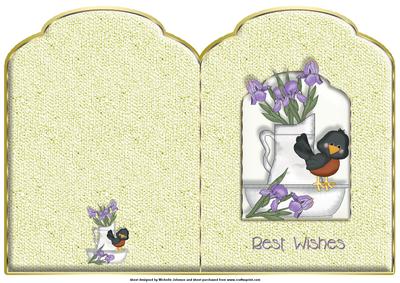 Robin and Iris Scalloped Top Quick Card
