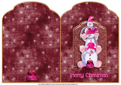 Snowman Totem 1 Scalloped Top Quick Card