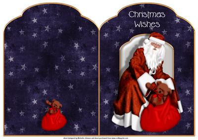 Santa's Christmas Wishes Scalloped Top Quick Card