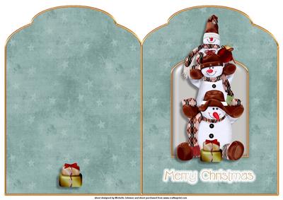 Snowman Totem 2 Scalloped Top Quick Card