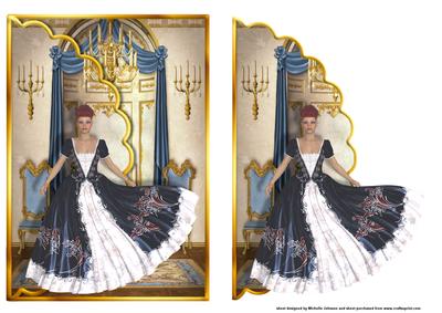 Elegant Lady Scalloped Edge Envelope Card