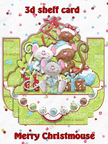 Merry Christmouse 3D Shelf Card with Card Box