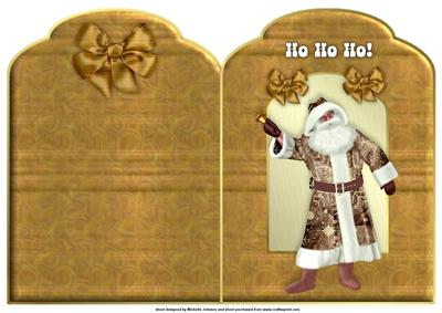 Ho Ho Ho Santa Scalloped Top Quick Card