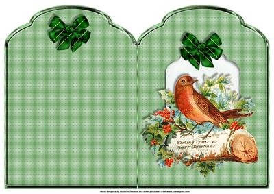 Vintage Robin Scalloped Top Quick Card