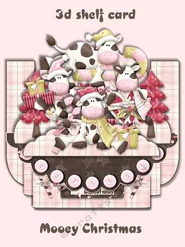 Mooey Christmas 3D Shelf Card with Card Box