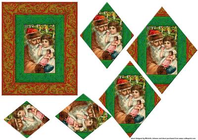 Sitting on Santas Lap Vintage Pyramid Topper