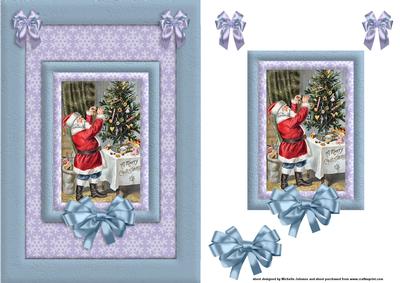 Who's Dressing the Tree Santa Card Front
