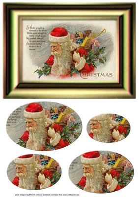 St Nick in the Snow Card Front with Oval Pyramid