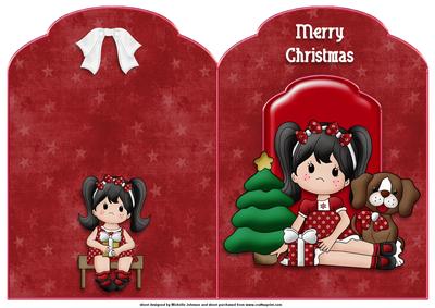 Me and My Dog at Christmas Scalloped Top Quick Card