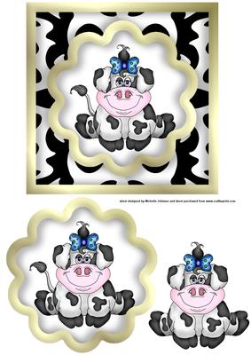 Silly Moo Topper with Decoupage
