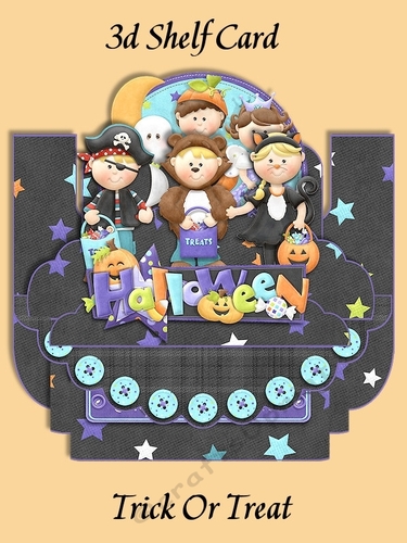 Trick or Treat Halloween 3D Shelf Card with Card Box