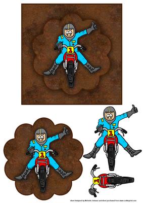 No1 Motorbiker Topper with Decoupage