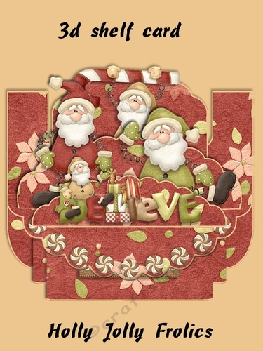 Holly Jolly Frolics 3D Shelf Card with Card Box