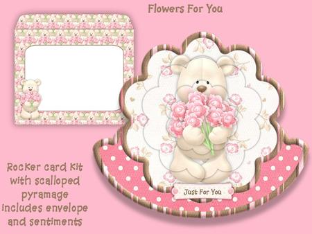 Flowers for You Scalloped Pyramage Rocker Card Inc Envelope