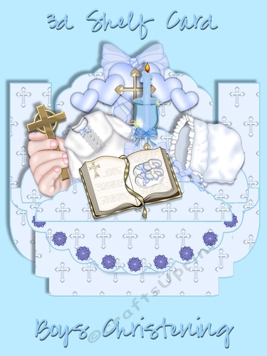 Boys Christening Day 3D Card with Card Box