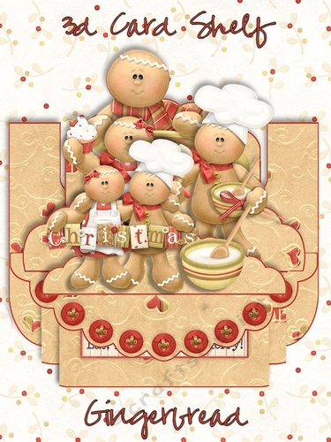 Gingerbread 3D Shelf Card with Card Box