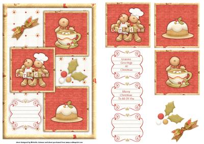Christmas Cookies Three Square Quick Card