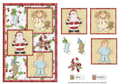 Naughty or Nice Christmas Three Square Quick Card