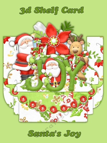 Santas Joy 3D Shelf Card with Card Box