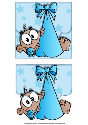 Ethnic Baby Boy Mini Faux Envelope Card