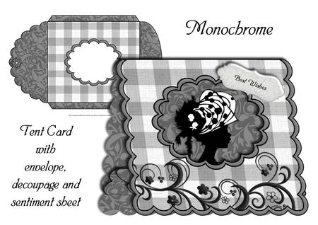 Monochrome Silhouette Tent Card with Envelope