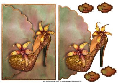 Flowers at Your Feet Scalloped Edge Faux Envelope Card