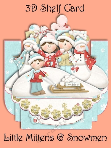 Little Mittens and Snowmen 3D Shelf Card with Card Box