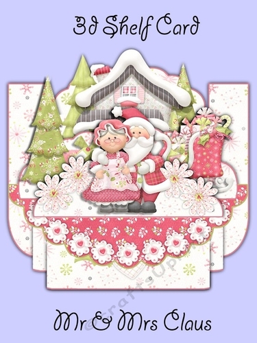 Mr & Mrs Claus 3D Shelf Card with Card Box