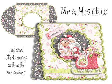 Mr & Mrs Claus Tent Card with Envelope