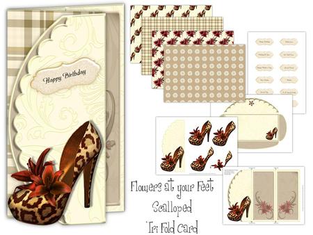 Flowers at Your Feet Scalloped Tri Fold Card Kit