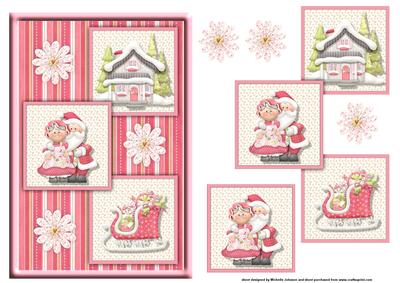 Mr & Mrs Claus Three Square Quick Card