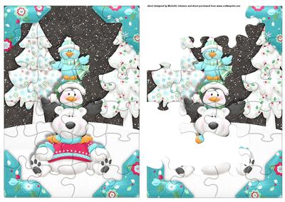 Polar Pals Totem Pole Jigaw Puzzle Quick Card