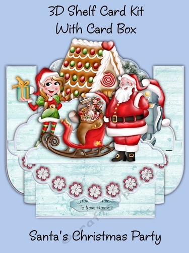 Santas Christmas Party 3D Shelf Card with Card Box
