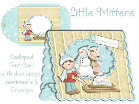 Little Mittens Scalloped Tent Card with Envelope