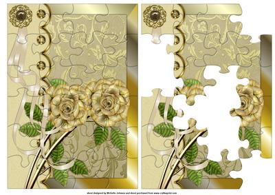 Golden Roses Jigsaw Puzzle Quick Card Front
