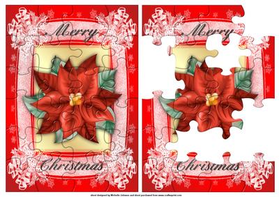 Poinsettia Jigsaw Puzzle Quick Card Front