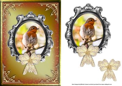 Robin Red Breast Card Front with Decoupage