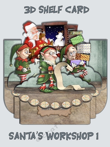 Santas Workshop 1 3D Shelf Card Kit with Card Box