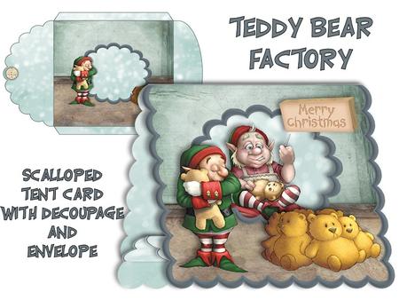 Teddy Bear Factory Scalloped Tent Card with Envelope
