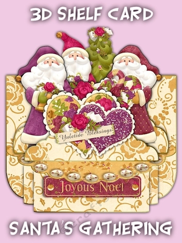 Santas Gathering 3D Shelf Card with Card Box