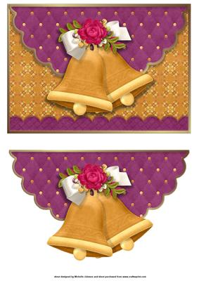 Christmas Bells Faux Scalloped Edge Envelope Card